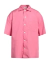 Alexander Mcqueen Rear Logo-print Short-sleeved Shirt In Pink