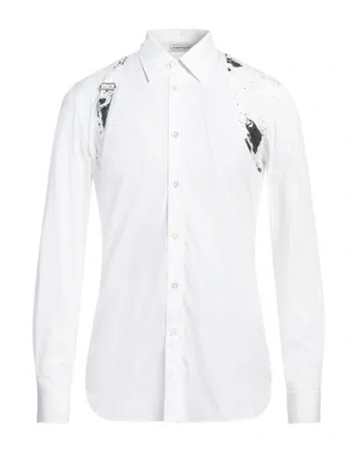 Alexander Mcqueen Straight Hem Sleeved Shirt In White