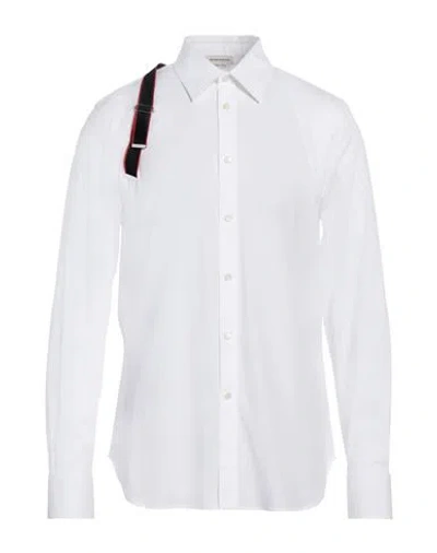 Alexander Mcqueen Man Shirt White Size 16 ½ Cotton, Elastane