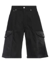 ALEXANDER MCQUEEN ALEXANDER MCQUEEN MAN SHORTS & BERMUDA SHORTS BLACK SIZE 34 COTTON, POLYAMIDE, CALFSKIN