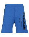 Alexander Mcqueen Man Shorts & Bermuda Shorts Bright Blue Size M Cotton