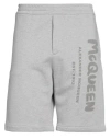 Alexander Mcqueen Mcqueen Men Bermuda Stampa Logo In Grey