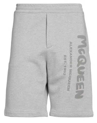 Alexander Mcqueen Graffiti Sweat Shorts In Grey