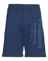 Alexander Mcqueen Man Shorts & Bermuda Shorts Navy Size Xl Cotton In Navy Blue