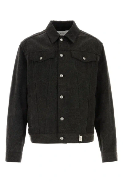 Alexander Mcqueen Denim Jacket With Long Sleeves And Collared Neck In Black