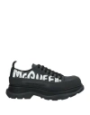 Alexander Mcqueen Men's Tread Slick Leather Low-top Sneakers In Black