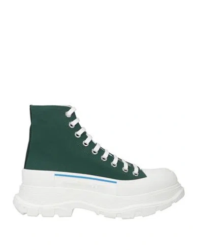 Alexander Mcqueen Man Sneakers Sage Green Size 7 Textile Fibers