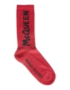 Alexander Mcqueen Man Socks & Hosiery Brick Red Size M Cotton, Polyamide, Elastane