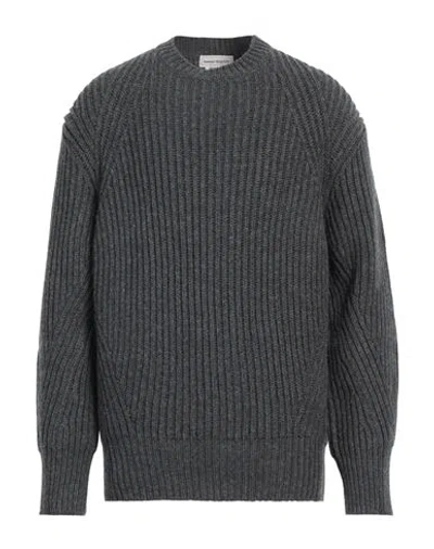 Alexander Mcqueen Ribbed Wool Sweater In Black