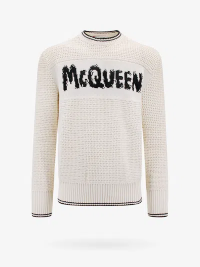 Alexander Mcqueen Man Sweater Man Beige Knitwear In Cream