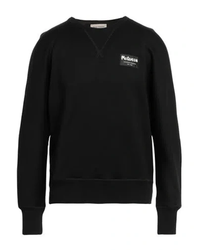 Alexander Mcqueen Man Sweatshirt Black Size M Cotton, Polyamide, Polyester, Silk