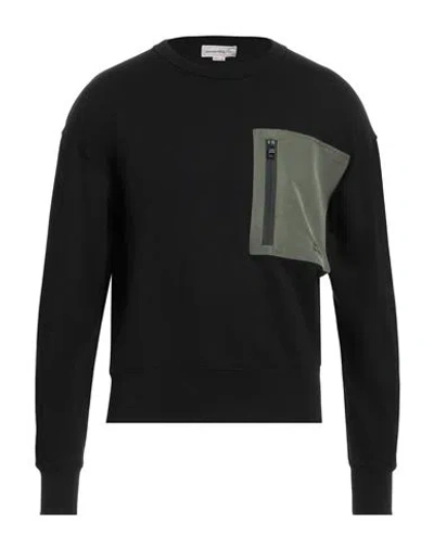 Alexander Mcqueen Man Sweatshirt Black Size S Cotton, Polyester, Elastane, Viscose