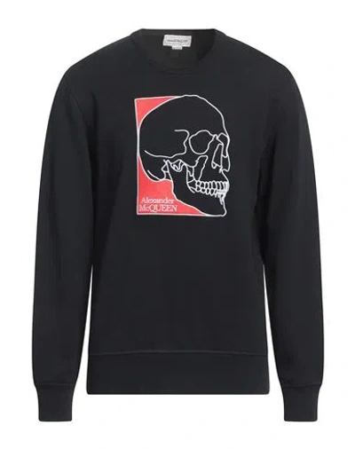 Alexander Mcqueen Man Sweatshirt Black Size Xl Cotton, Elastane, Polyester