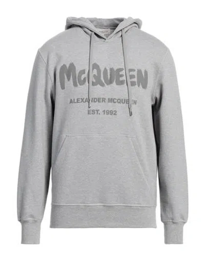Alexander Mcqueen Man Sweatshirt Light Grey Size S Cotton, Elastane In Multi