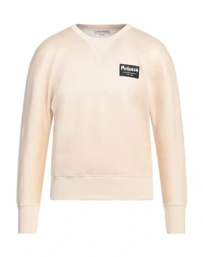 Alexander Mcqueen Man Sweatshirt Sand Size Xs Cotton, Polyamide, Polyester, Silk In Beige
