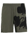 Alexander Mcqueen Man Swim Trunks Military Green Size M Polyamide In Green