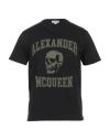 Alexander Mcqueen Logo Skull-print Cotton T-shirt In Black