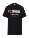 Alexander Mcqueen Abstract Logo-print T-shirt In Black