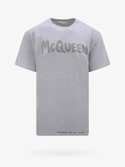 Alexander Mcqueen Man T-shirt Man Grey T-shirts In Gray