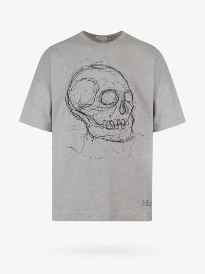 Alexander Mcqueen Man T-shirt Man Grey T-shirts In Gray
