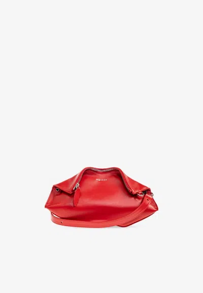 Alexander Mcqueen Manta Calf Leather Clutch Bag In Red
