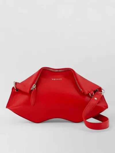 Alexander Mcqueen Manta Clutch Leather Crossbody Bag In Red