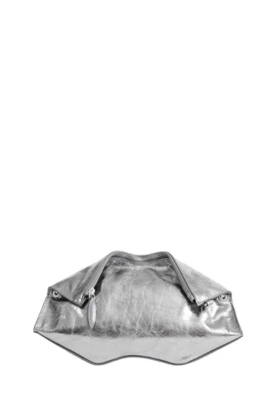 Alexander Mcqueen Manta Clutch In Silver