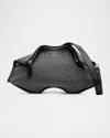 Alexander Mcqueen Manta Eyelet-covered Leather Clutch Bag In Black