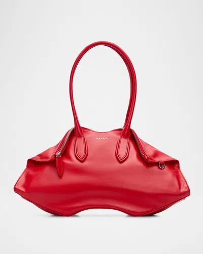 Alexander Mcqueen Manta Sculptural Nappa Leather Shoulder Bag In Red