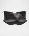 Alexander Mcqueen Manta Sculptural Smooth Leather Clutch Bag In Black