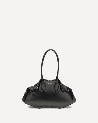 Alexander Mcqueen Black Calf Leather Bos Taurus Shoulder Bag