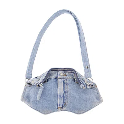 Alexander Mcqueen Manta Denim Shoulder Bag In Blue