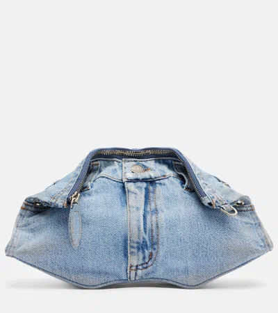 Alexander Mcqueen Schultertasche Manta Small Aus Denim In Blau