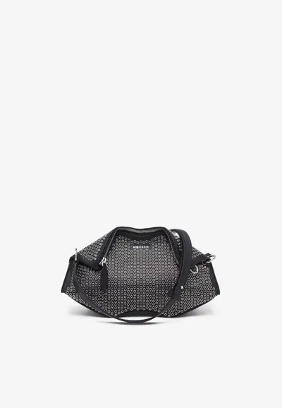 Alexander Mcqueen Manta Studded Eyelets Leather Clutch In Black