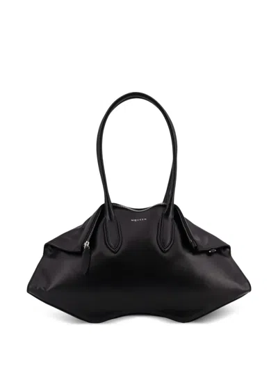 Alexander Mcqueen Manta Studded Leather Shoulder Bag In Black