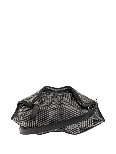 Alexander Mcqueen Manta Studded Zip Clutch Bag In Black
