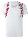 Alexander Mcqueen Marbled Print T-shirt In White