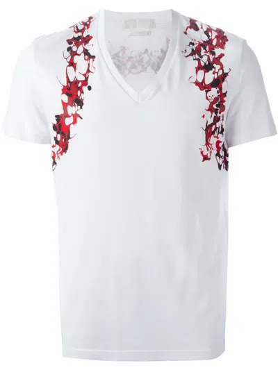 Alexander Mcqueen Marbled Print T-shirt In White