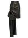Alexander Mcqueen Bow-detailed Asymmetric Leather Skirt