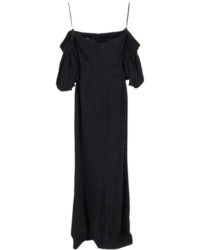 Alexander Mcqueen Maxi Off-shoulder Dress In Black