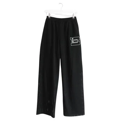 Pre-owned Alexander Mcqueen Mcq  Women's Black Mesh Track Pants With Shorts, Xs