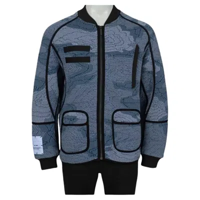 Pre-owned Alexander Mcqueen Mcq Blue Oversized Bomber Jacket L