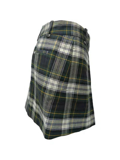 Pre-owned Alexander Mcqueen Mcq Plaid Mini Skirt In Green