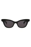 Alexander Mcqueen Mcqueen 47mm Cat Eye Sunglasses In Black