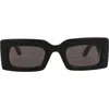 Alexander Mcqueen Mcqueen 50mm Rectangular Sunglasses In Black
