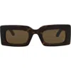 Alexander Mcqueen Mcqueen 50mm Rectangular Sunglasses In Brown