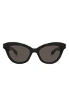 Alexander Mcqueen Mcqueen 51mm Cat Eye Sunglasses In Black