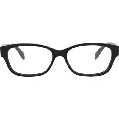 Alexander Mcqueen Mcqueen 52mm Cat Eye Optical Glasses In Black Black Transparent