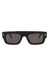 Alexander Mcqueen Mcqueen 52mm Rectangle Sunglasses In Black