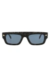 Alexander Mcqueen Mcqueen 52mm Rectangle Sunglasses In Black
